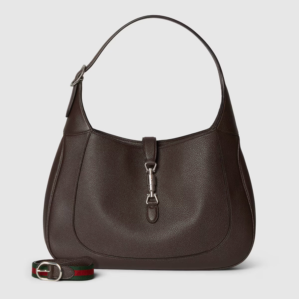 Gucci Jackie Large Shoulder Bag (Brown soft grainy leather)