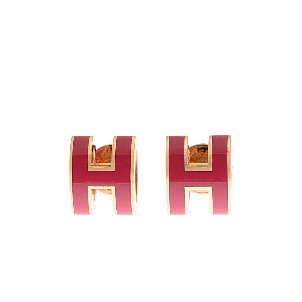 Hong Kong Stock - Hermes Mini Pop H Earrings (Red/Gold)