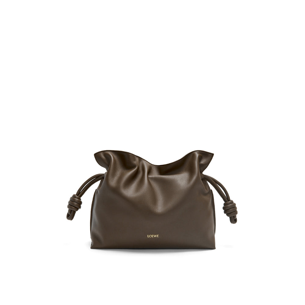 Loewe Medium Flamenco clutch in nappa calfskin (Chocolate)