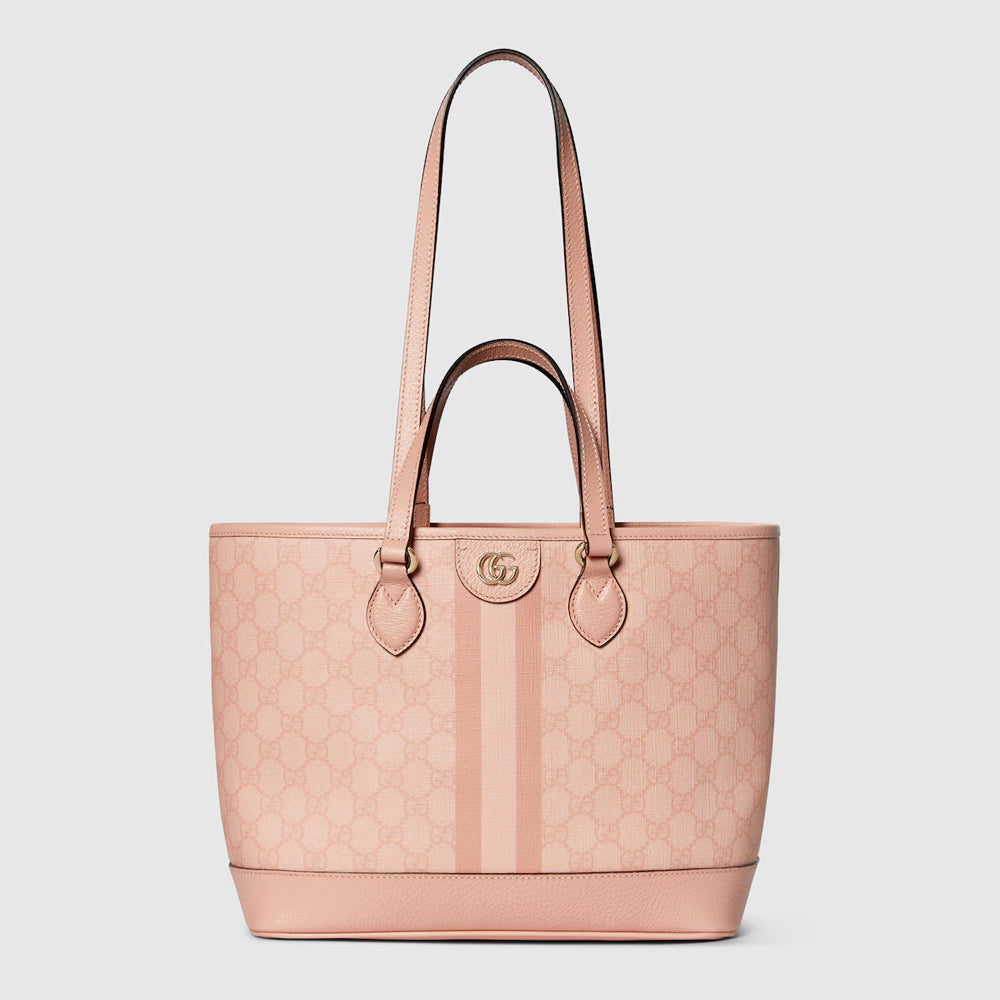 Gucci Ophidia Small Tote Bag (Dusty pink GG Supreme canvas)