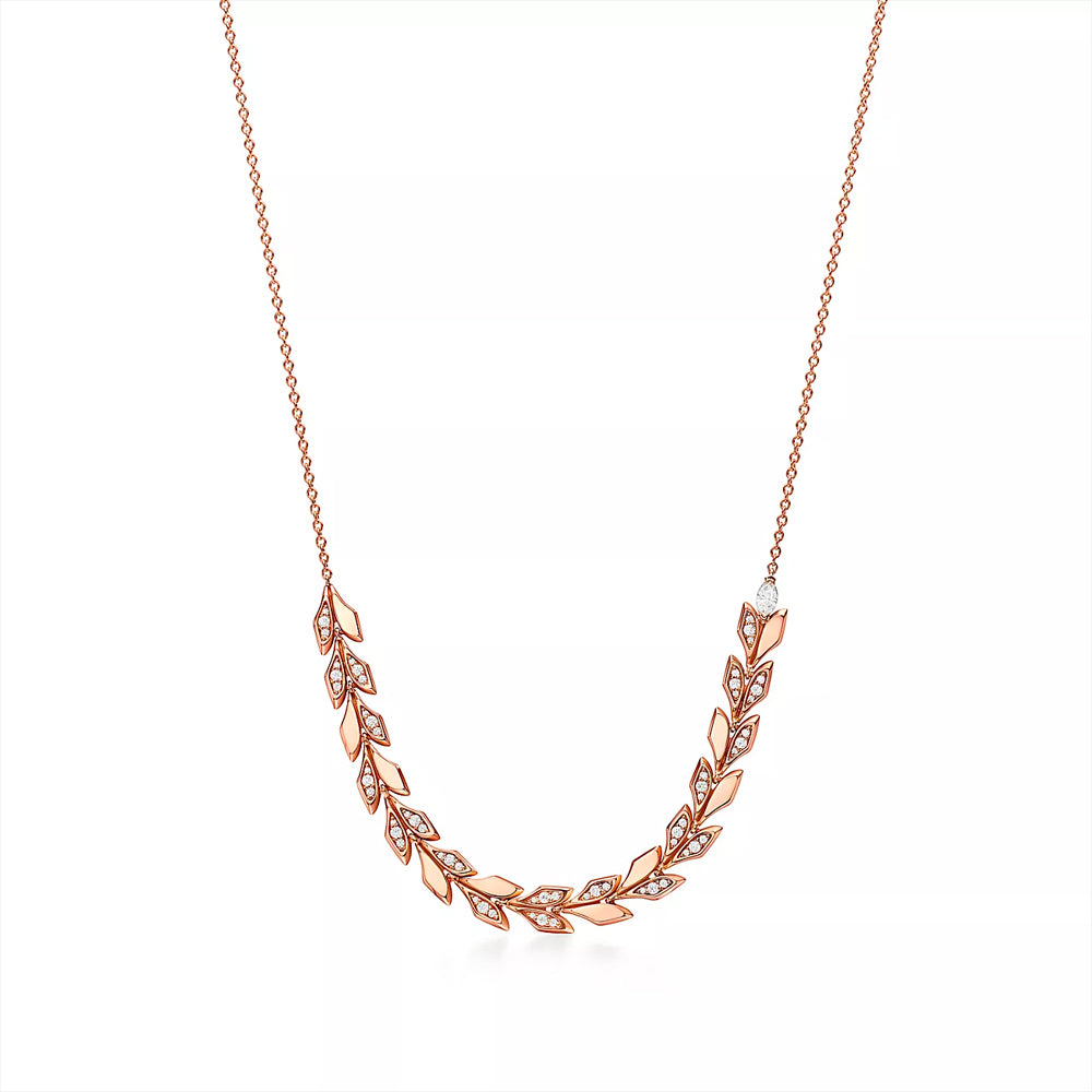 Tiffany & Co. Tiffany Victoria® Vine East West Pendant in Rose Gold with Diamonds