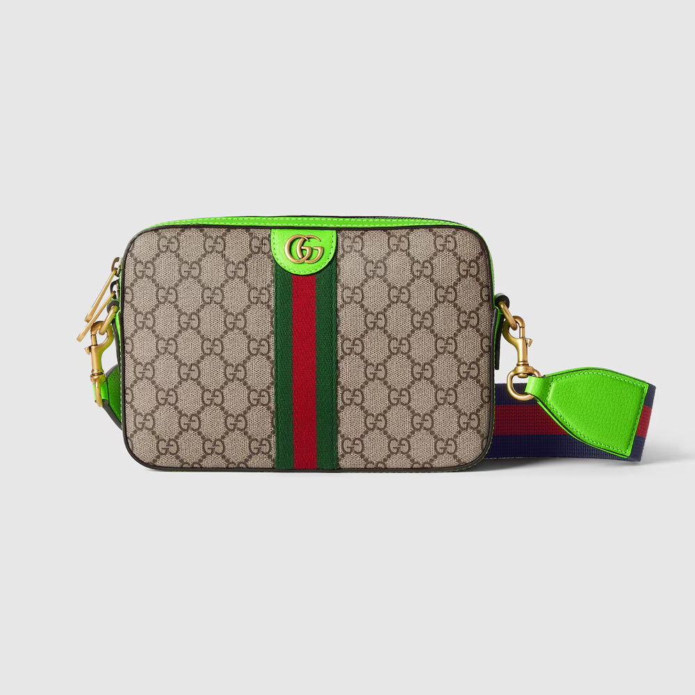 Gucci Ophidia GG Small Crossbody Bag (Beige and ebony GG Supreme canvas)