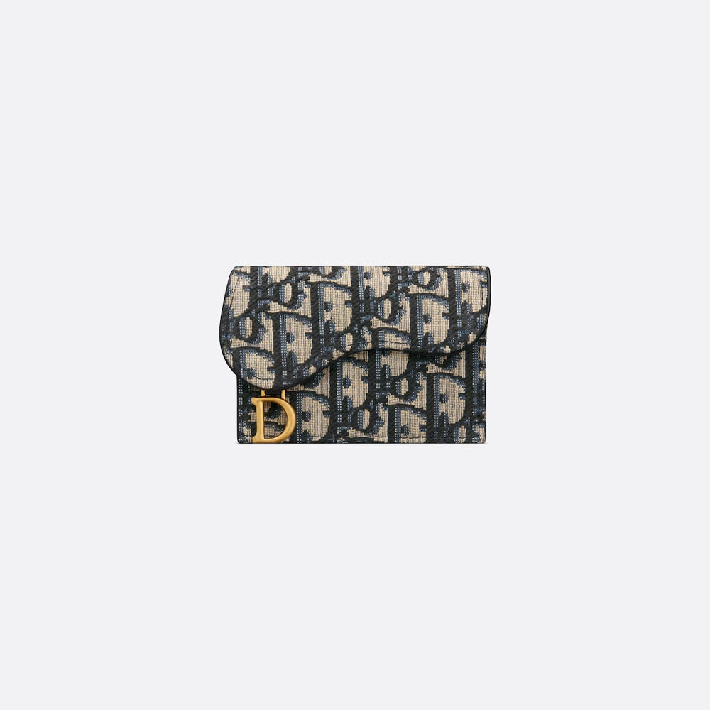 香港現貨 - Lady Dior Cosmos 拉鏈卡片套 (黑色 Cannage 藤格紋圖案羊皮)