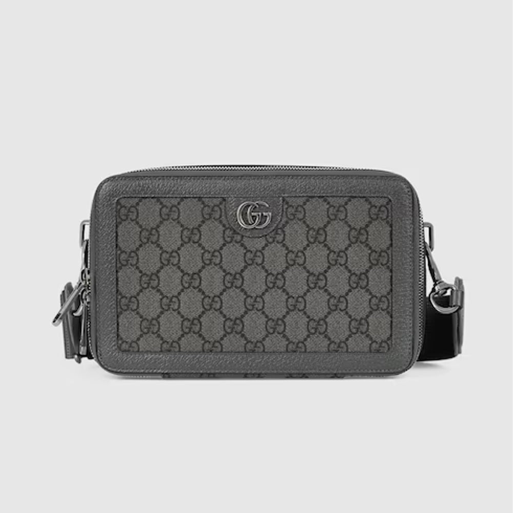 Gucci Ophidia GG Mini Bag (Grey and black GG Supreme canvas)