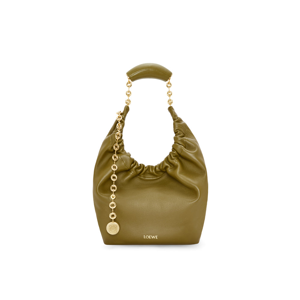 Loewe Small Squeeze bag in nappa lambskin (Olive)