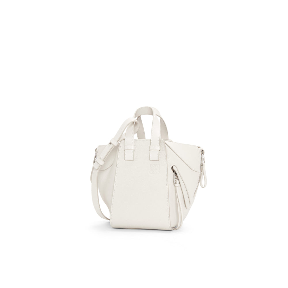 Loewe Compact Hammock bag in soft grained calfskin (Soft White)