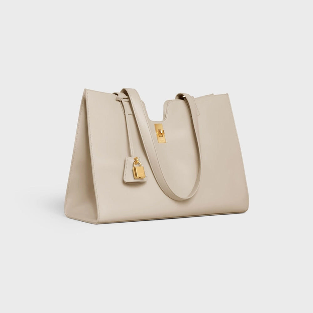 Celine Cabas 16 in Smooth Calfskin (Light Stone)