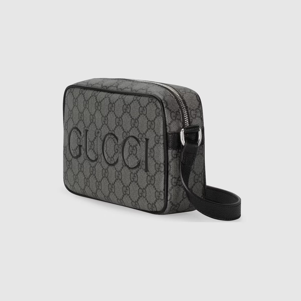 Gucci Mini Shoulder Bag (Grey and black GG Supreme canvas)