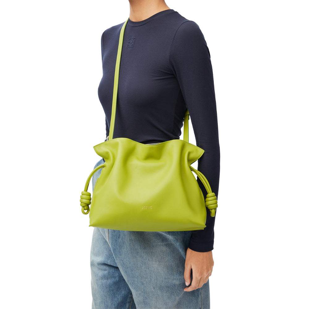 Loewe Medium Flamenco clutch in nappa calfskin (Meadow Green)