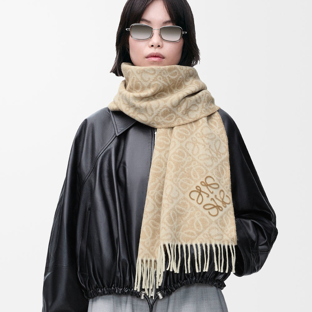 Loewe Anagram scarf in wool and cashmere