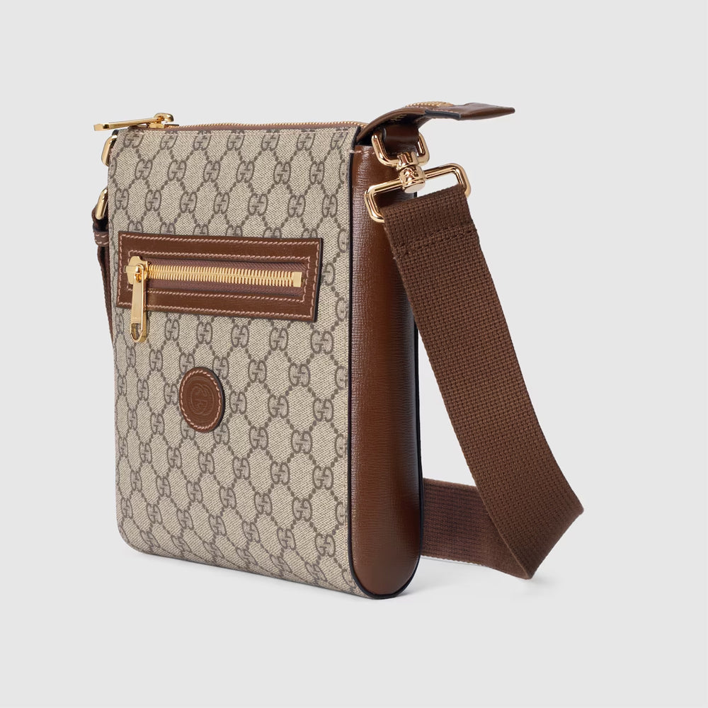 Gucci GG Supreme Messenger Bag (Beige and ebony GG Supreme canvas)