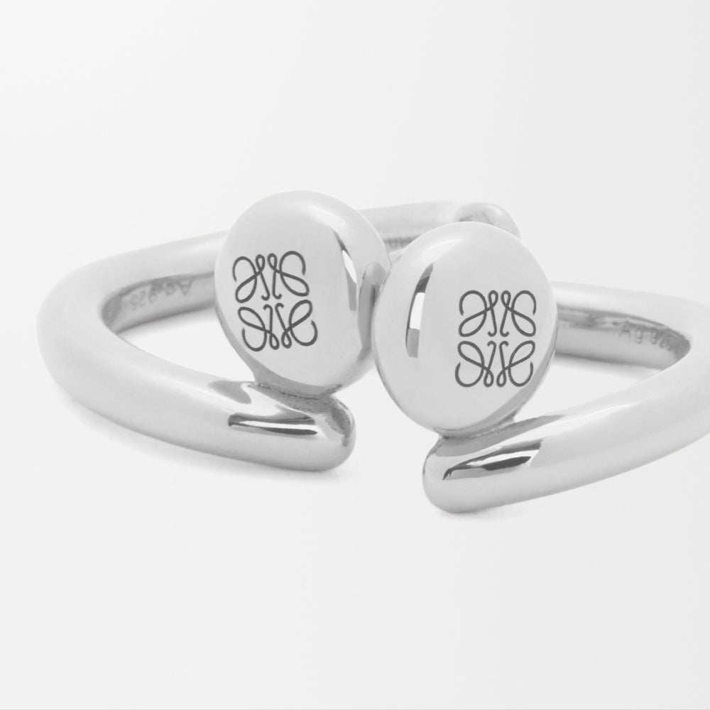 Loewe Anagram Pebble mini hoop earrings in sterling silver