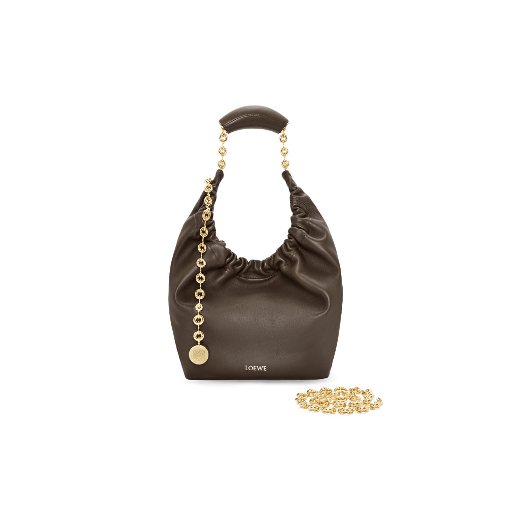 Loewe Small Squeeze bag in nappa lambskin (Chocolate)