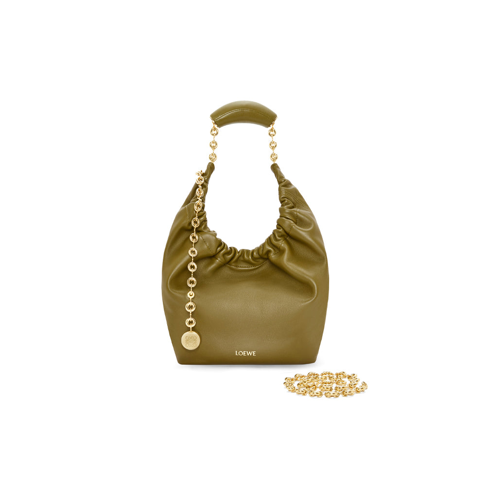 Loewe Small Squeeze bag in nappa lambskin (Olive)