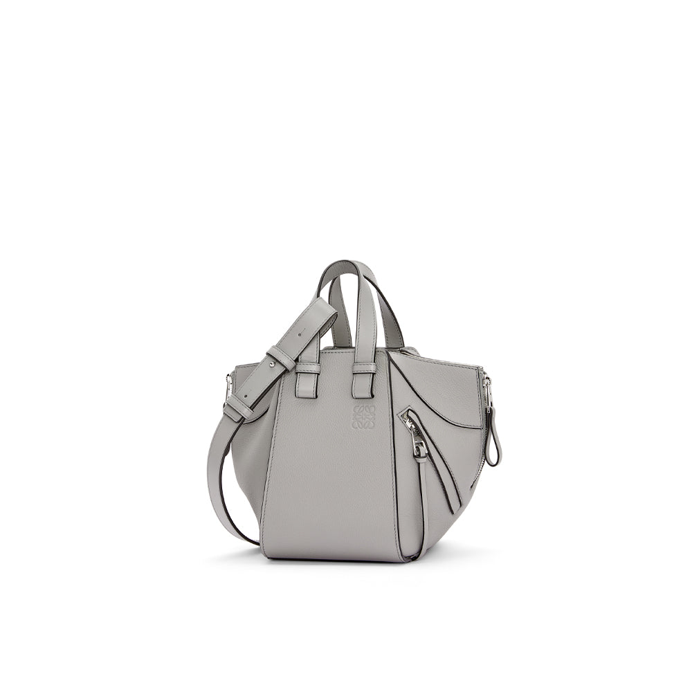 Loewe Compact Hammock bag in soft grained calfskin (Pearl Grey)