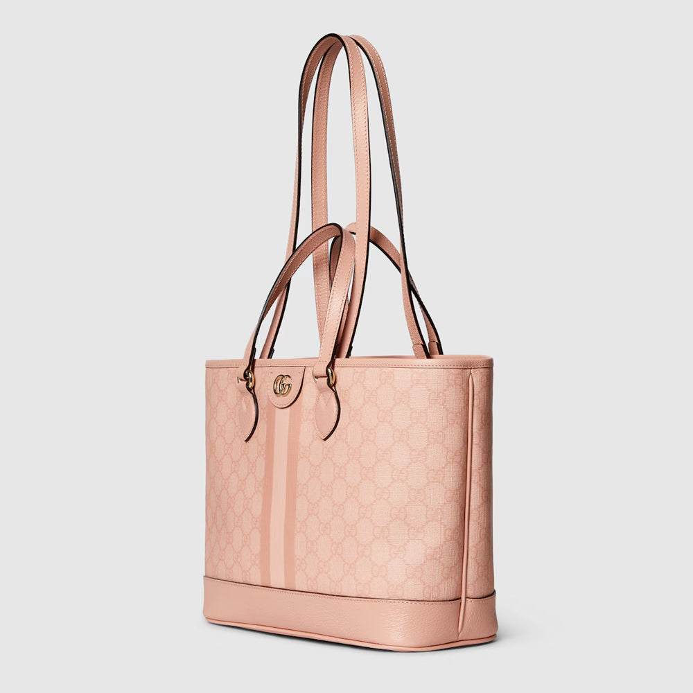 Gucci Ophidia Small Tote Bag (Dusty pink GG Supreme canvas)