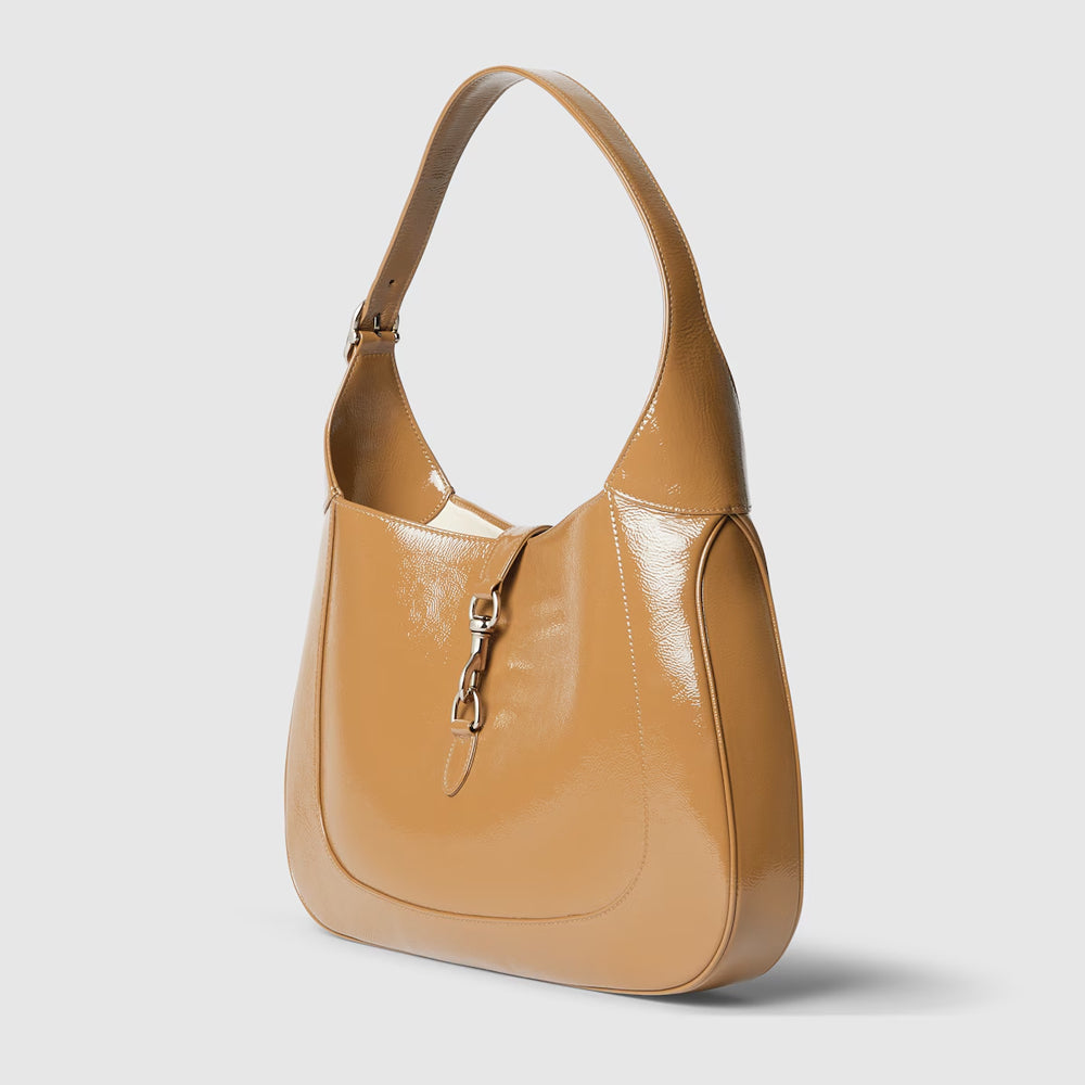 Gucci Jackie Large Shoulder Bag (Light brown patent leather)