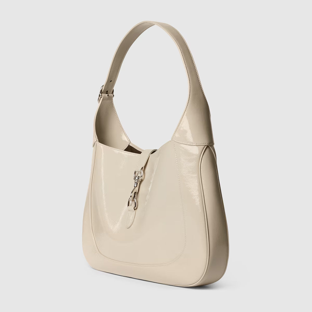 Gucci Jackie Large Shoulder Bag (Ivory patent leather)