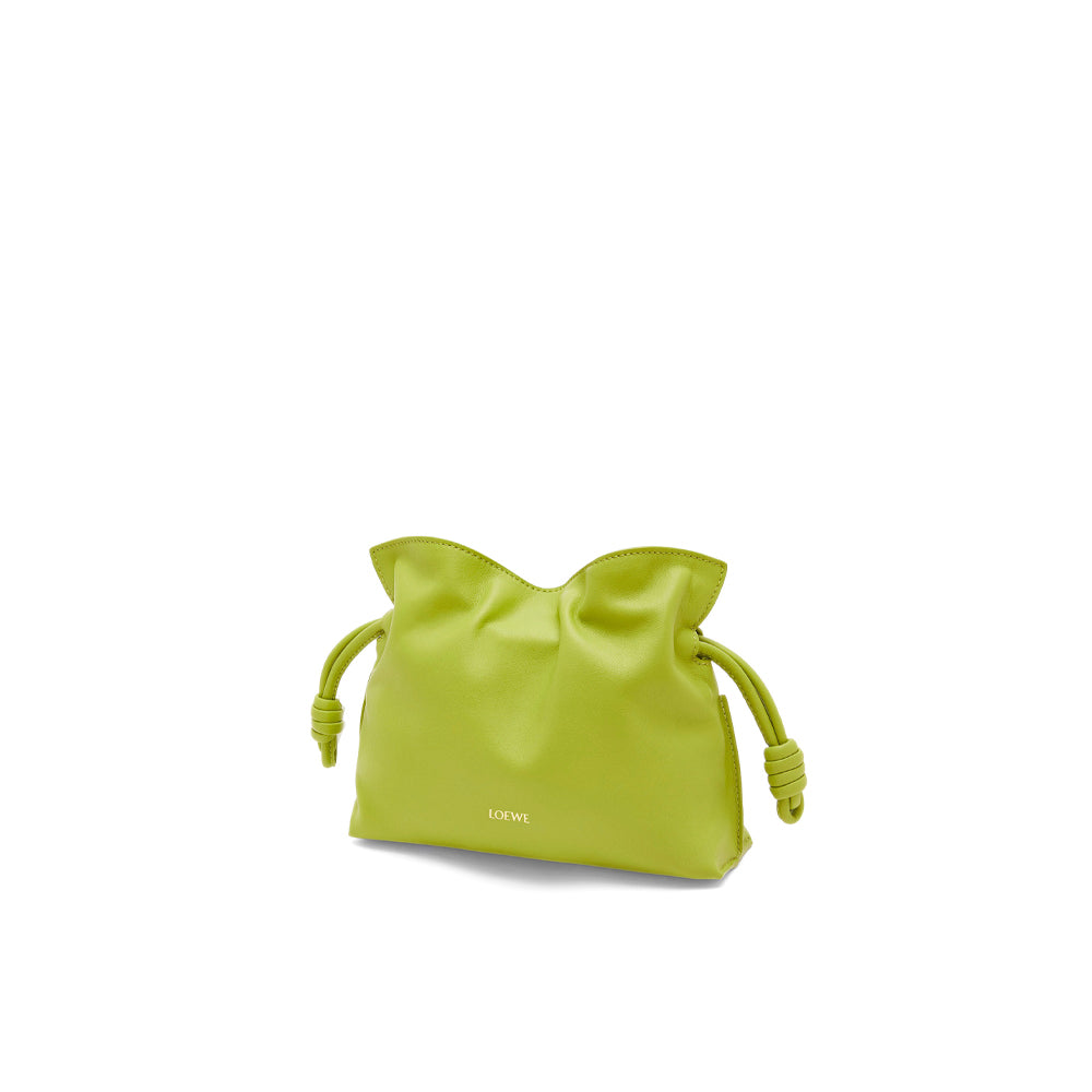 Loewe Mini Flamenco clutch in nappa calfskin (Meadow Green)