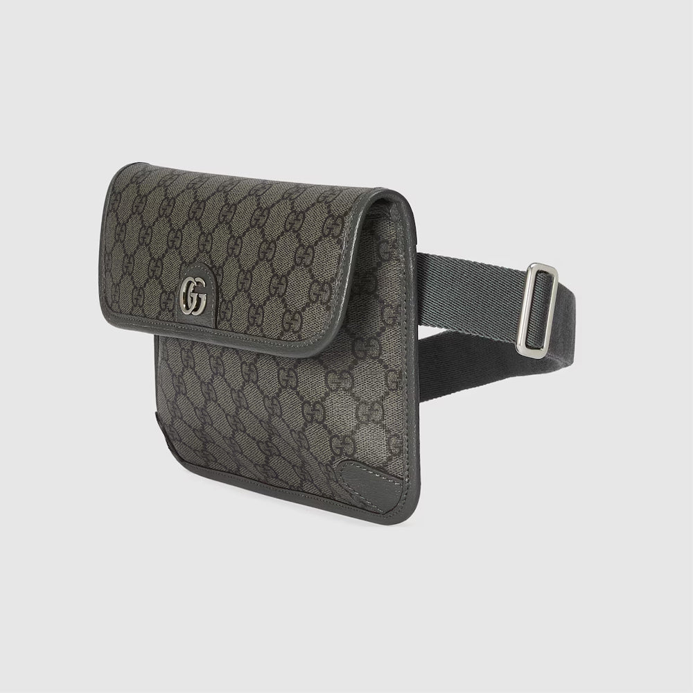 Gucci Ophidia GG Small Belt Bag (Grey and black GG Supreme canvas)