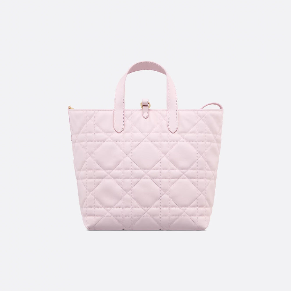 Dior Medium Dior Toujours Vertical Tote Bag (Pale Pink Macrocannage Calfskin)