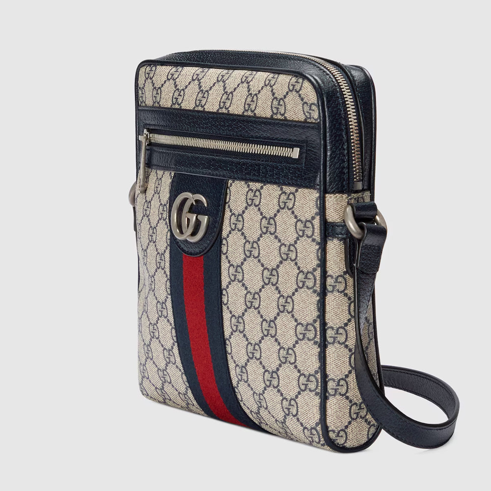 Gucci Ophidia GG Small Messenger Bag  (Beige and blue GG Supreme canvas)