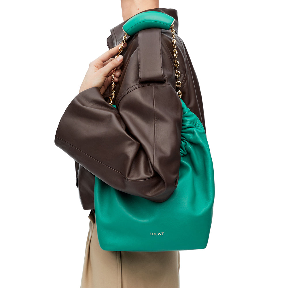 Loewe Small Squeeze bag in nappa lambskin (Emerald Green)