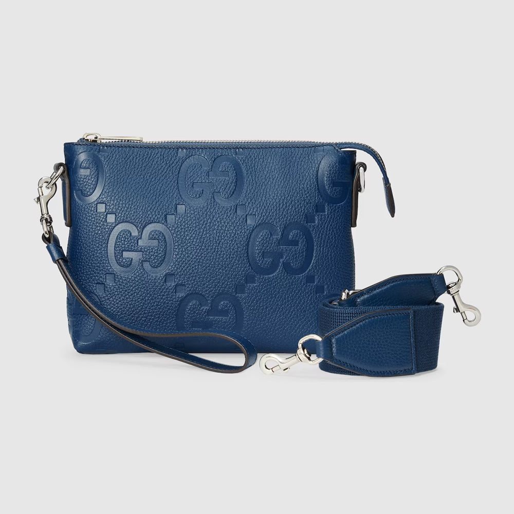 Gucci Jumbo GG Small Messenger Bag (Blue jumbo GG leather)