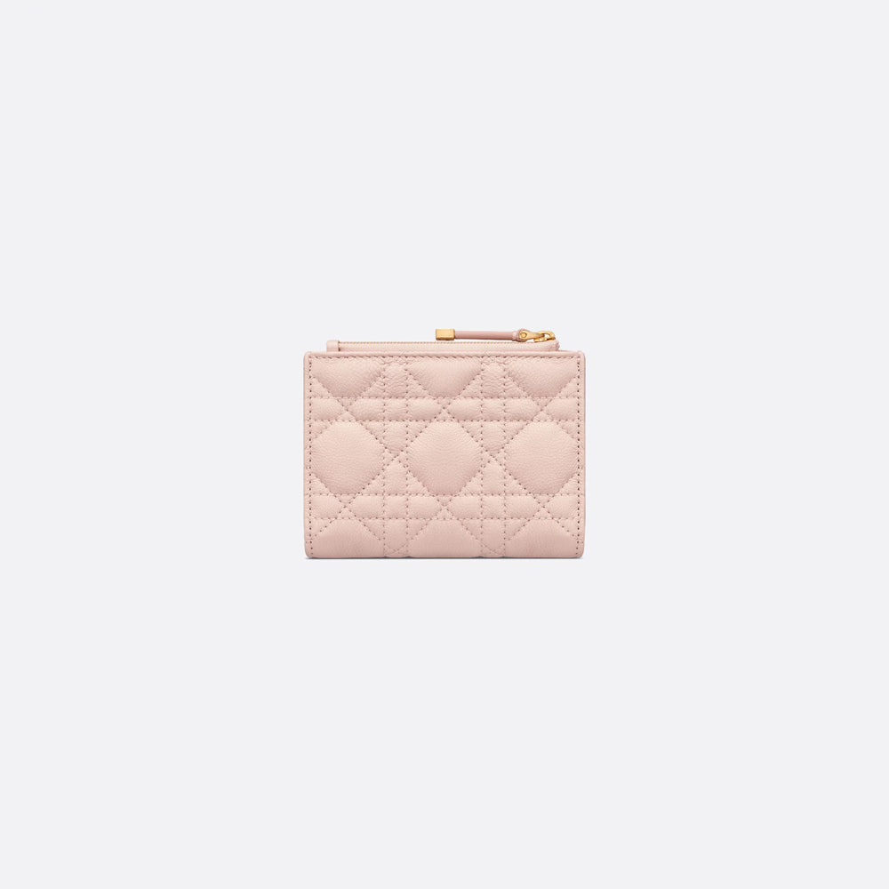 Dior Caro Dahlia Wallet(Powder Pink Supple Cannage Calfskin)