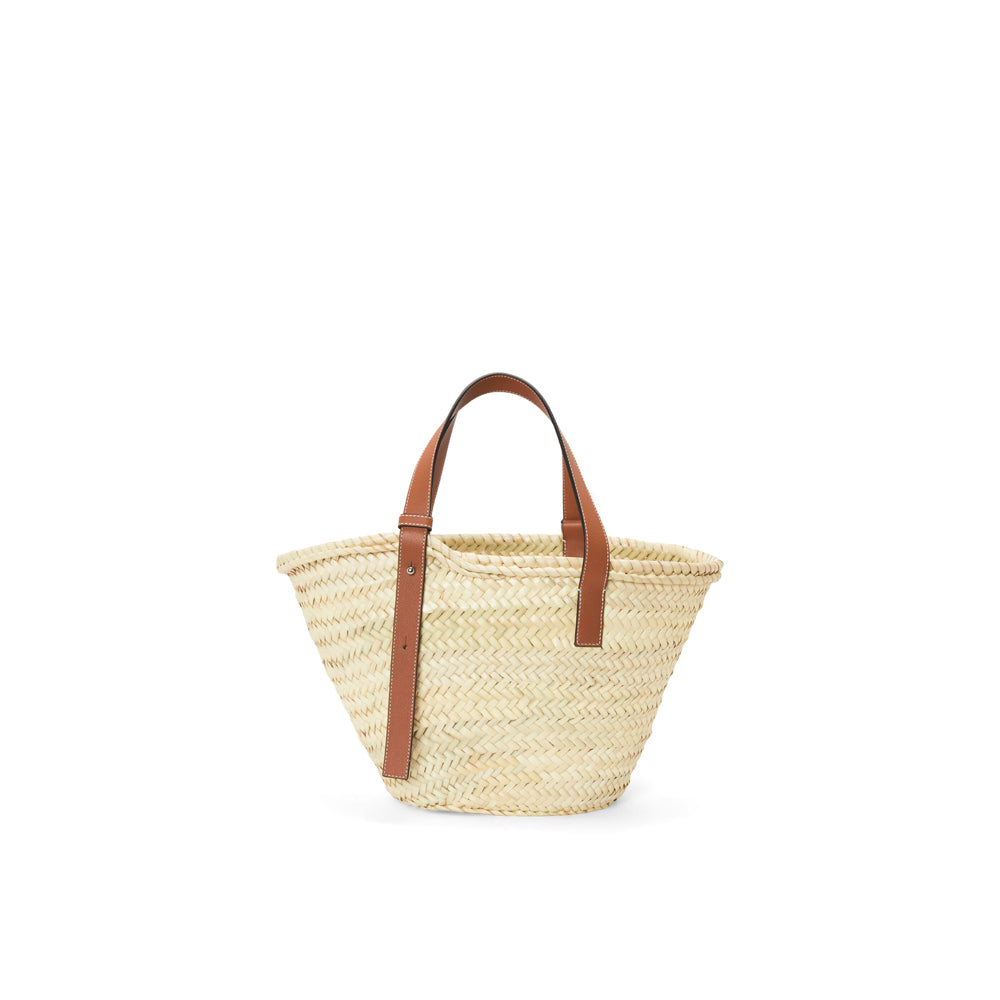 Hong Kong Stock - Loewe Basket bag in raffia and calfskin (Natural/Tan)