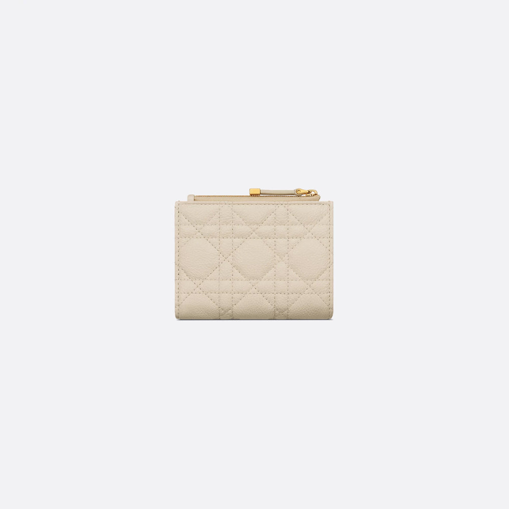 Dior Caro Dahlia Wallet(Dusty Ivory Supple Cannage Calfskin)