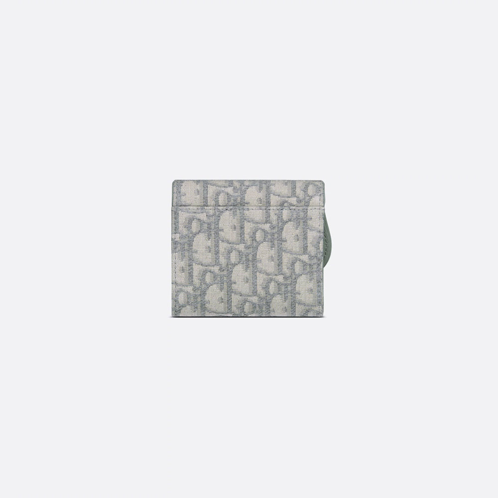 Dior Saddle Lotus Wallet(Gray Dior Oblique Jacquard)