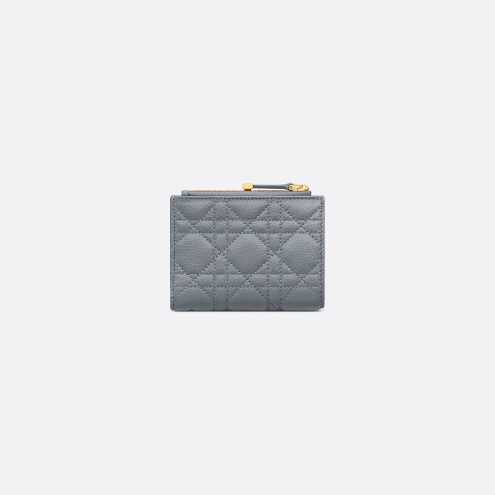 Dior Caro Dahlia Wallet(Cloud Blue Supple Cannage Calfskin)