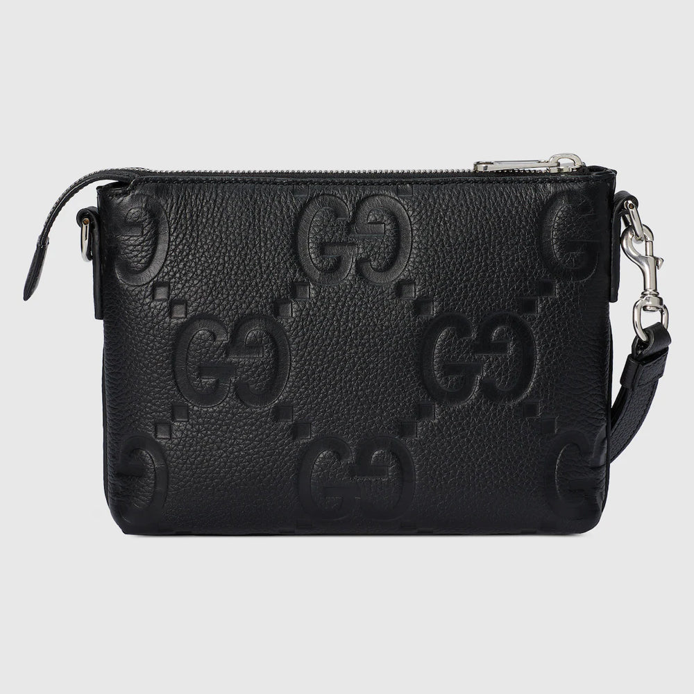 Gucci Jumbo GG Small Messenger Bag (Black leather)