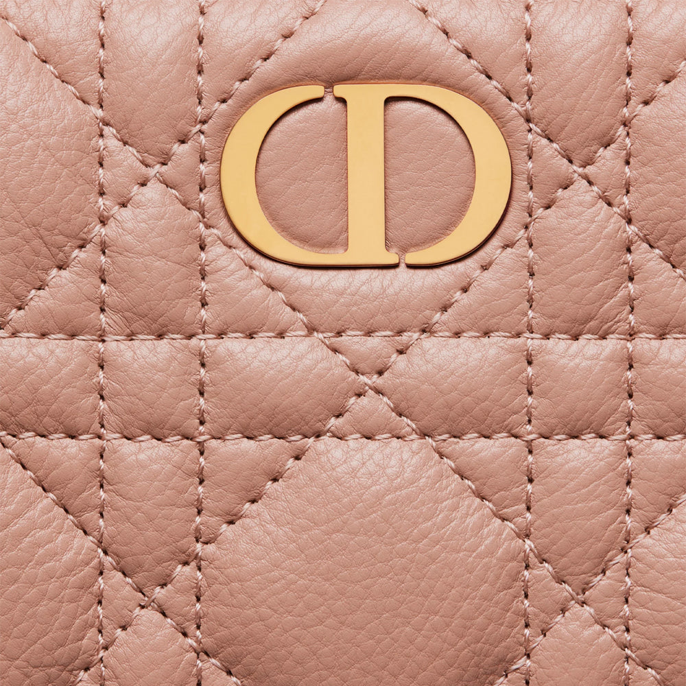 Dior Caro Dahlia Wallet(Rose des Vents Supple Cannage Calfskin)