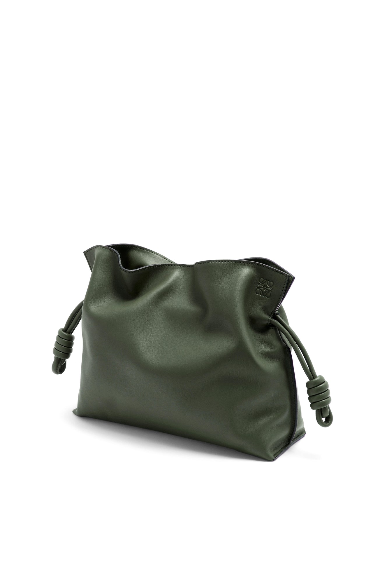 Loewe Medium Flamenco clutch in nappa calfskin (Colour: Vintage Khaki)