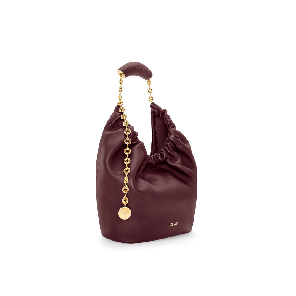 Loewe Small Squeeze bag in nappa lambskin (Dark Burgundy)