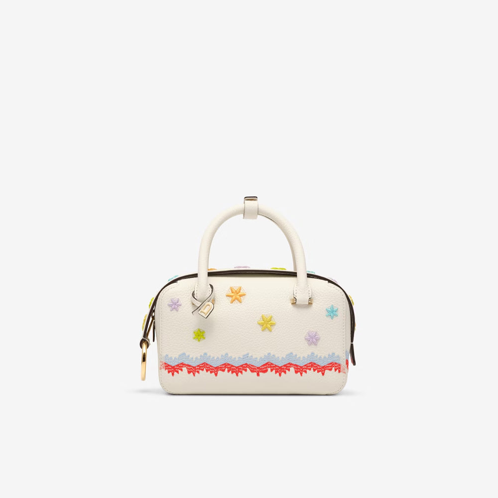 Delvaux Cool Box Mini Source in Taurillon Soft (Ivory - Multicoloured)