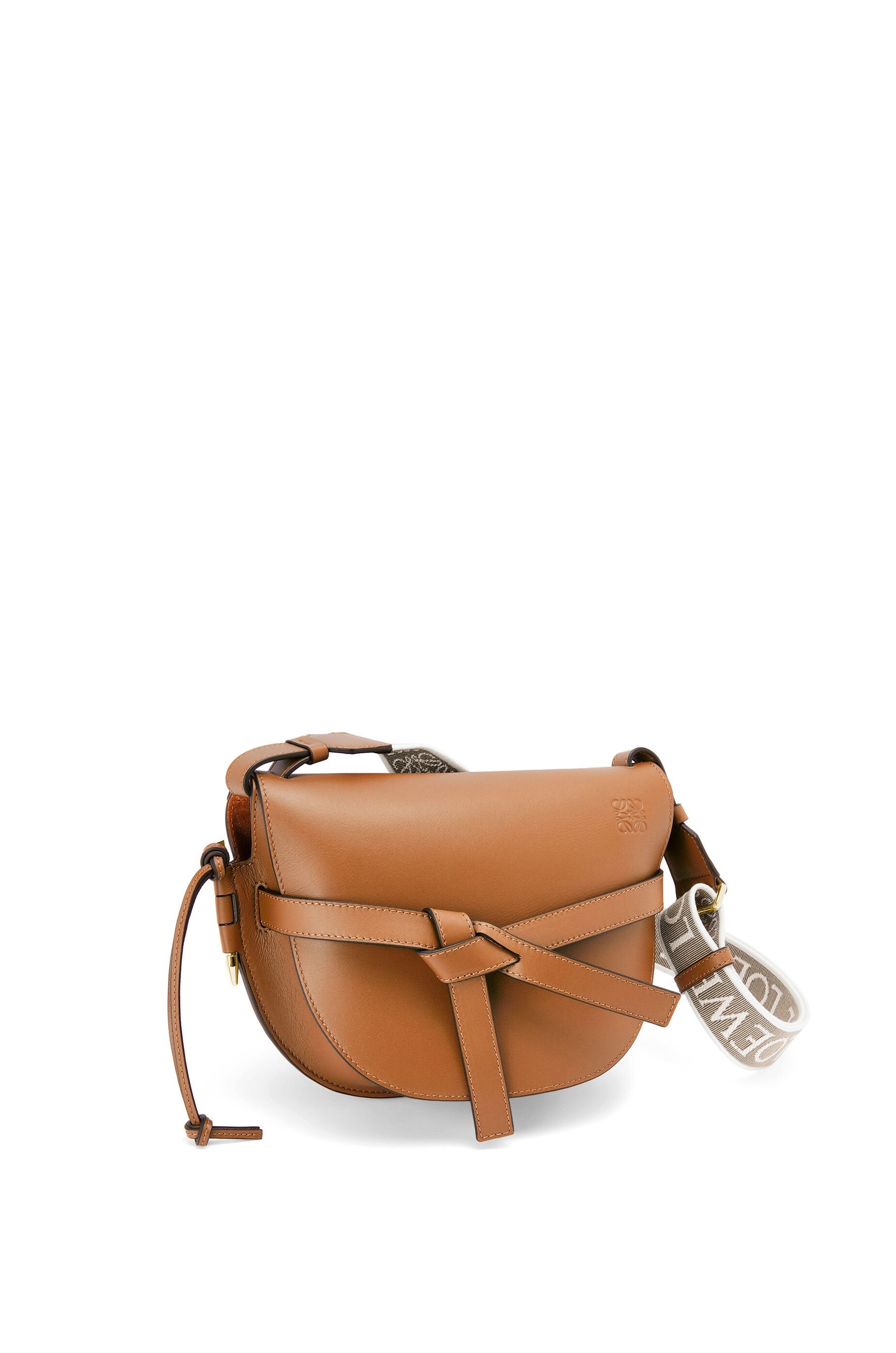 Loewe Small Gate bag in soft calfskin and jacquard Colour Tan