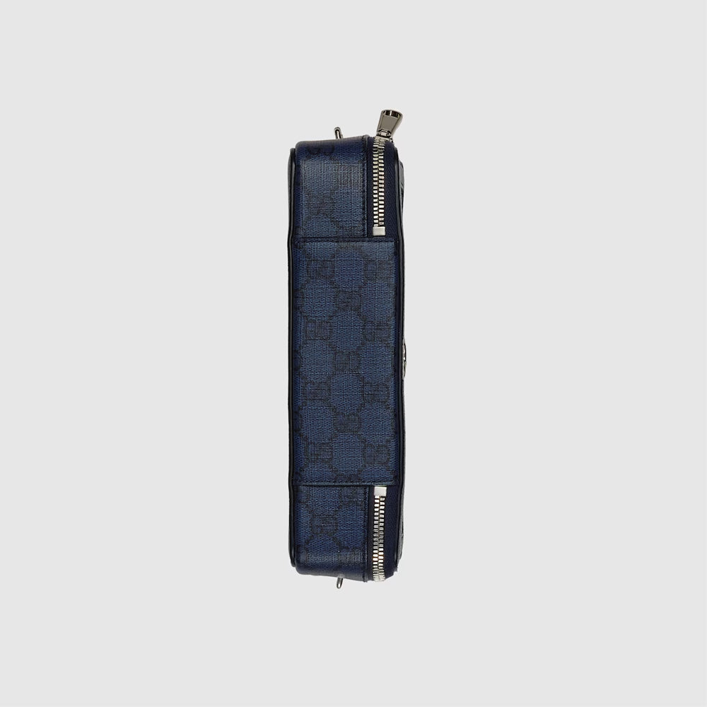 Gucci Ophidia GG Mini Bag (Blue and black GG Supreme canvas)