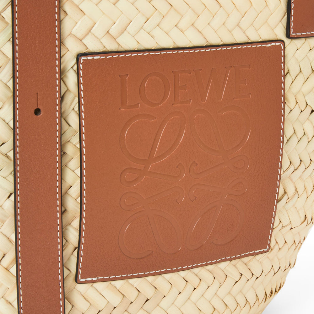 Hong Kong Stock - Loewe Basket bag in raffia and calfskin (Natural/Tan)