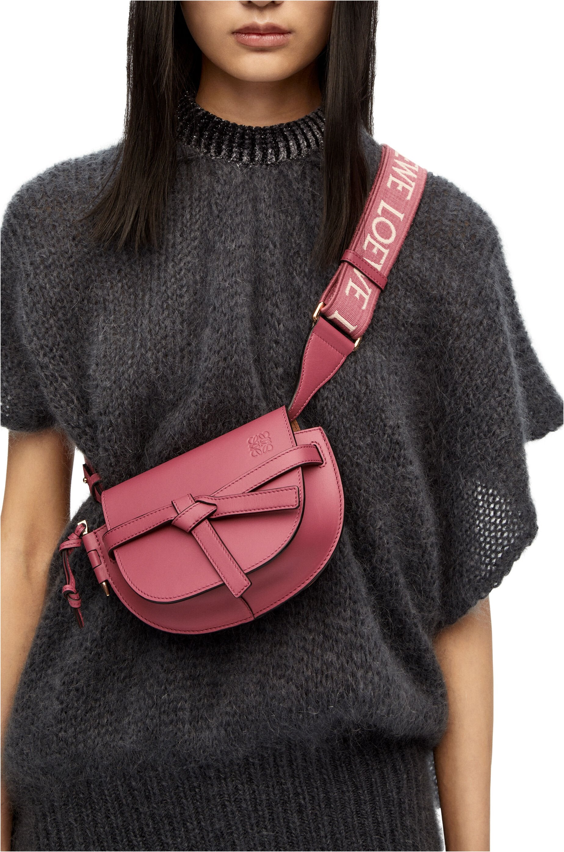 Loewe Gate Dual Mini Bag in Plumrose