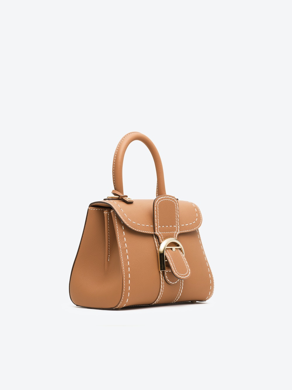 Delvaux Brillant Mini Surpiqué in Rodeo Calf (Vegetal - Ivory)