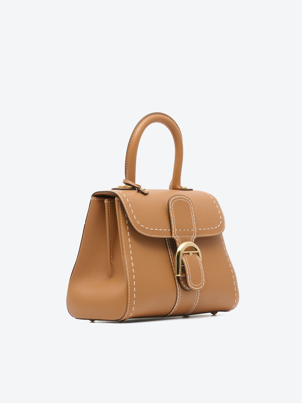 Delvaux Brillant PM Surpiqué in Rodeo Calf (Vegetal - Ivory)