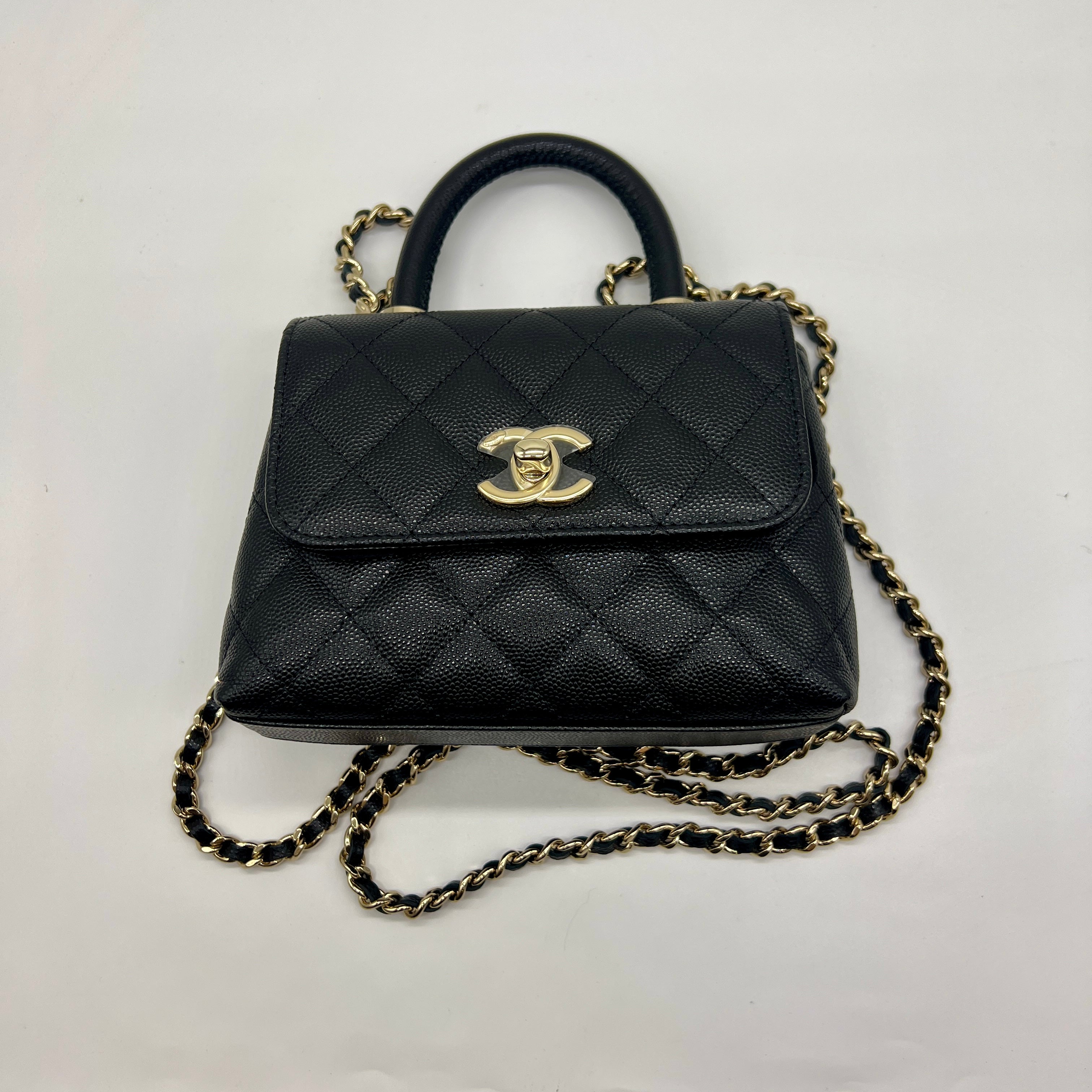 Hong Kong Stock - Chanel Mini Coco Clutch with Handle in Grained Calfskin