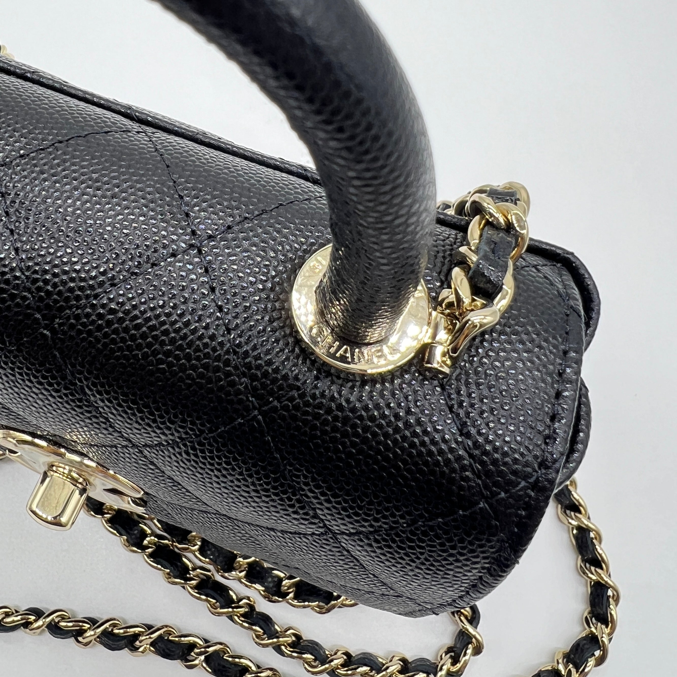 Hong Kong Stock - Chanel Mini Coco Clutch with Handle in Grained Calfskin