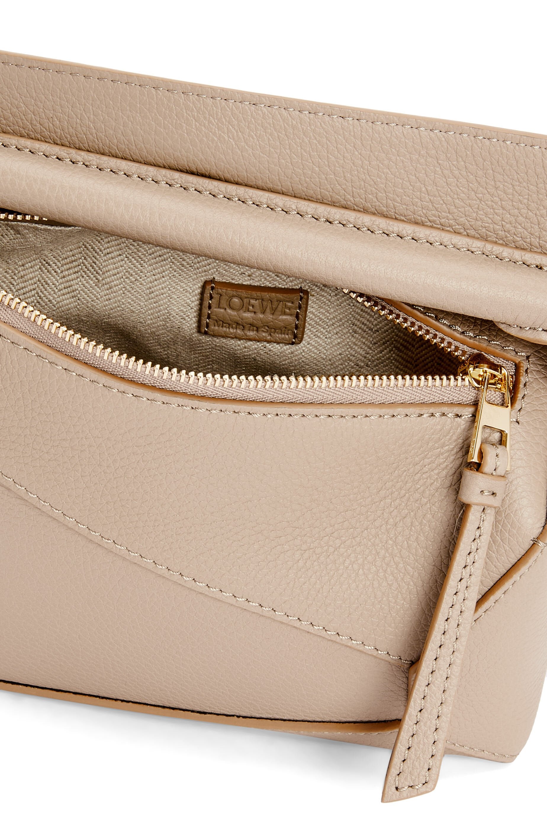 Loewe Mini Puzzle bag in soft grained calfskin (Sand)